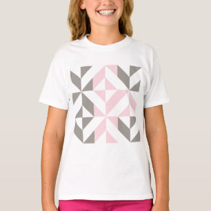 Pink and Silver Geometric ZigZag T-Shirt