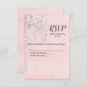 Pink and Silver Leaf  RSVP