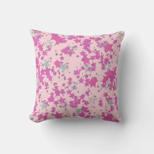 Pink and silver stars cushion