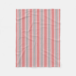Pink and Silver Striped Fleece Blanket
