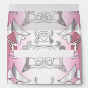Pink And Silver Vintage Antique Elegant Wedding  Envelope