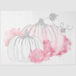 Pink and Silver Watercolor Pumpkin Series Design 1 Tissue Paper