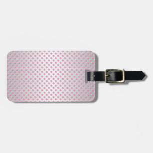 Pink and Silvery White Polka Dot Pattern Luggage Tag