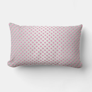 Pink and Silvery White Polka Dots Pattern Lumbar Cushion