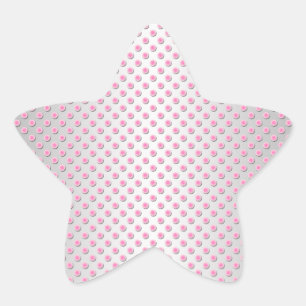 Pink and Silvery White Polka Dots Pattern Star Sticker
