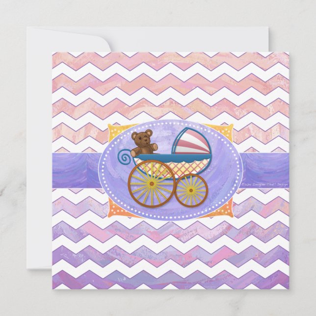 Pink and Stinky Baby Stuff Invitation (Front)