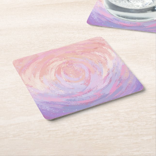 Pink and Stinky Square Paper Coaster (Angled)
