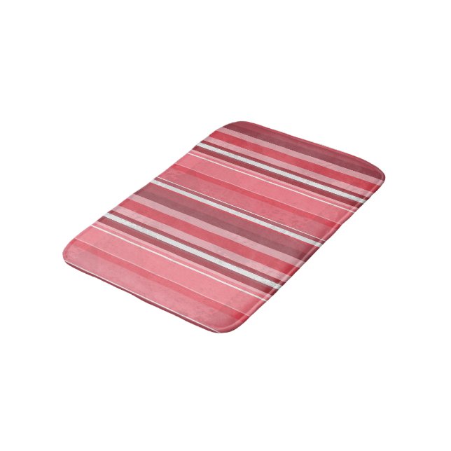 Pink and Stinky Stripes Bath Mat (Angled)