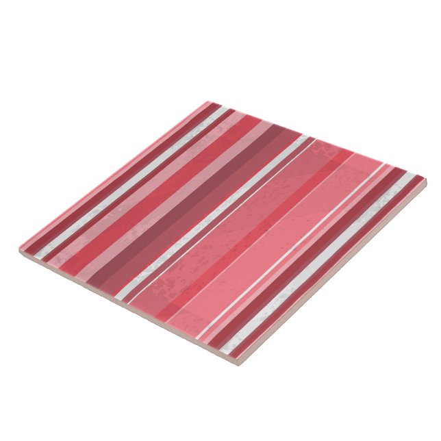 Pink and Stinky Stripes Ceramic Tile (Side)