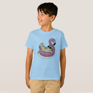 Pink and Tan Playful Vacation Custom Name T-Shirt