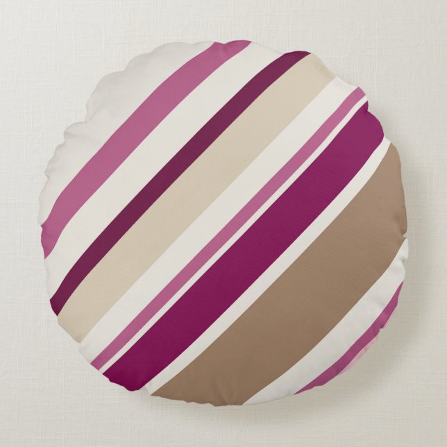 Pink and Tan Round Cushion (Front)