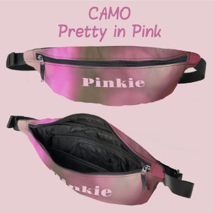 Pink and Taupe Chic Camo Camouflage Bum Bags