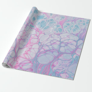 PINK AND TEAL ABSTRACT PAINTING WRAPPING PAPER