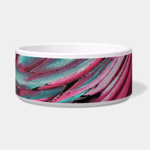 Pink and Teal Abstract (Pet) Bowl