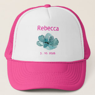 Pink and Teal Botanical Gift Party Favour Trucker Hat
