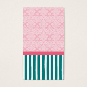 Pink and Teal Brocade Stripe Gift Tag