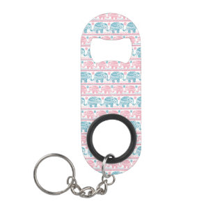 Pink And Teal Ethnic Elephant Pattern