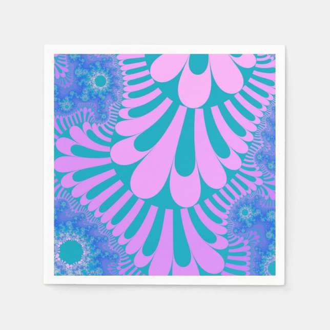 Pink and Teal Loop Napkin (Front)