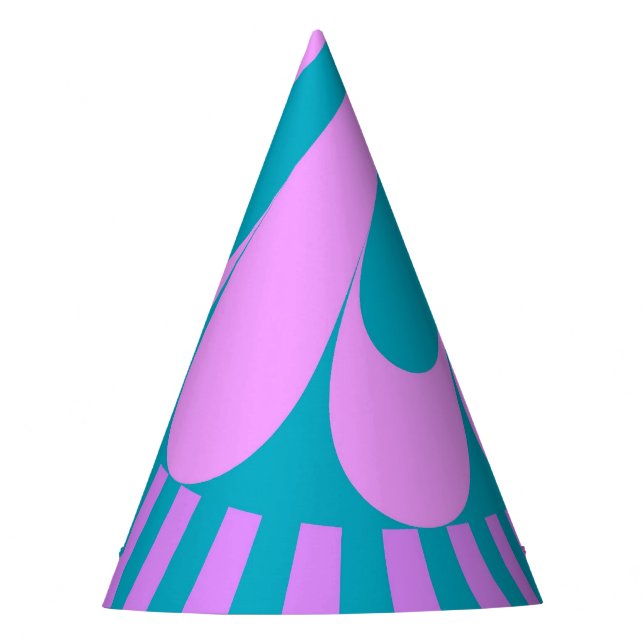 Pink and Teal Loop Party Hat (Front)