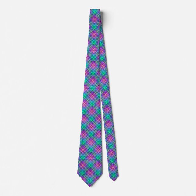 Pink and Teal Plaid, Tie (Front)