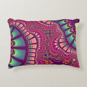 Pink and Teal Rainbow Remix Decorative Cushion