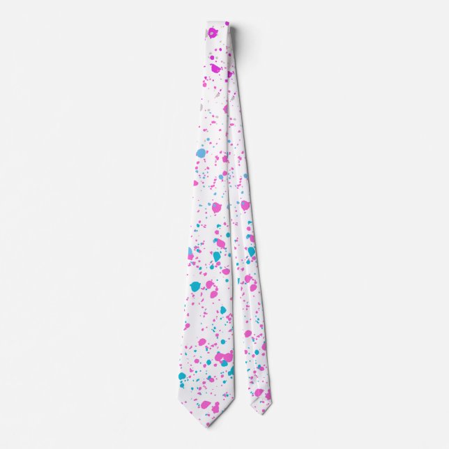 Pink and Teal Splatter Tie (Front)