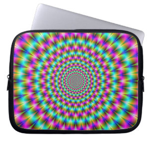 Pink and Turquoise Chrysanthemum Laptop Sleeve