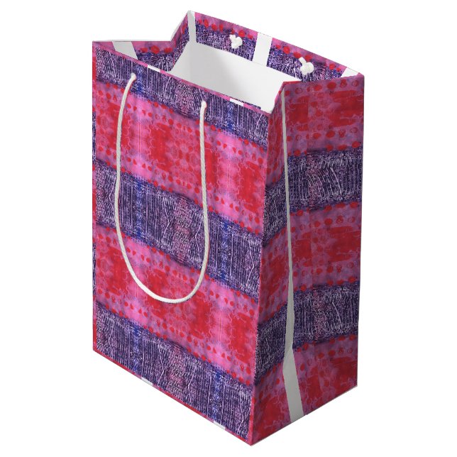 Pink and violet medium gift bag (Back Angled)