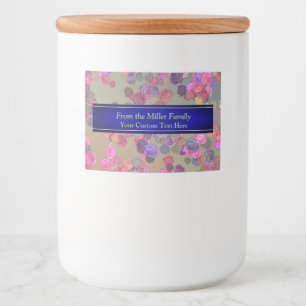 Pink and Violet Roses in a Random Pattern Food Label