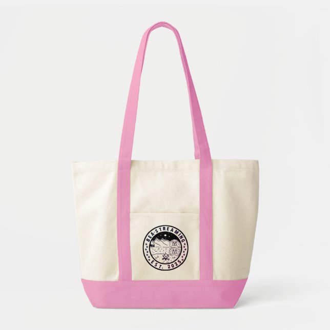 Pink and Vivid Bea-Streaming Tote Bag (Front)