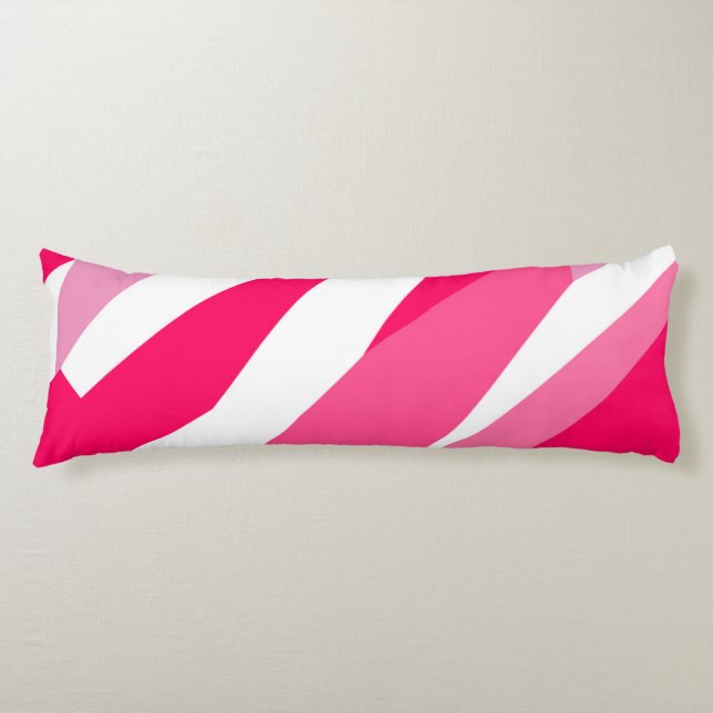 pink and white abstract  body cushion (Front)