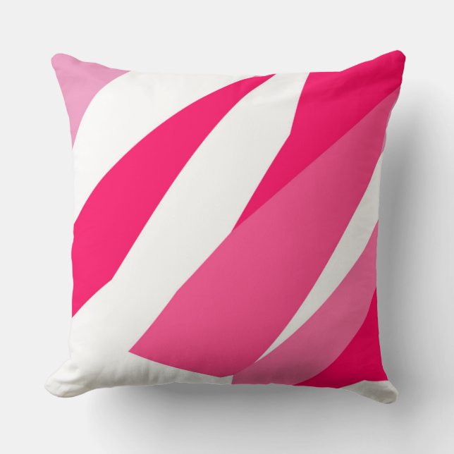 pink and white abstract  cushion (Front)