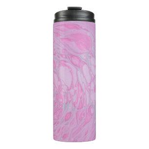 PINK AND WHITE ABSTRACT PAINTING2 THERMAL TUMBLER