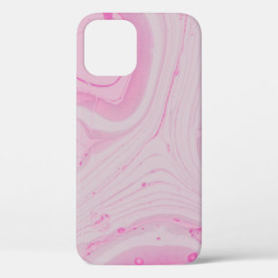 PINK AND WHITE ABSTRACT PAINTING iPhone 12 CASE
