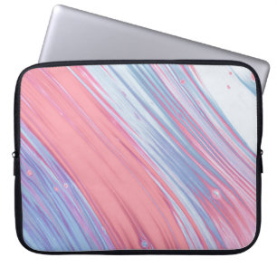 PINK AND WHITE ABSTRACT PAINTING LAPTOP SLEEVE