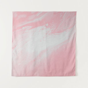 PINK AND WHITE ABSTRACT PAINTING TAPESTRY