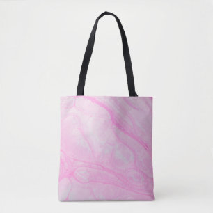 Pink and white abstract painting tote bag