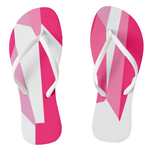 pink and white abstract  thongs (Footbed)