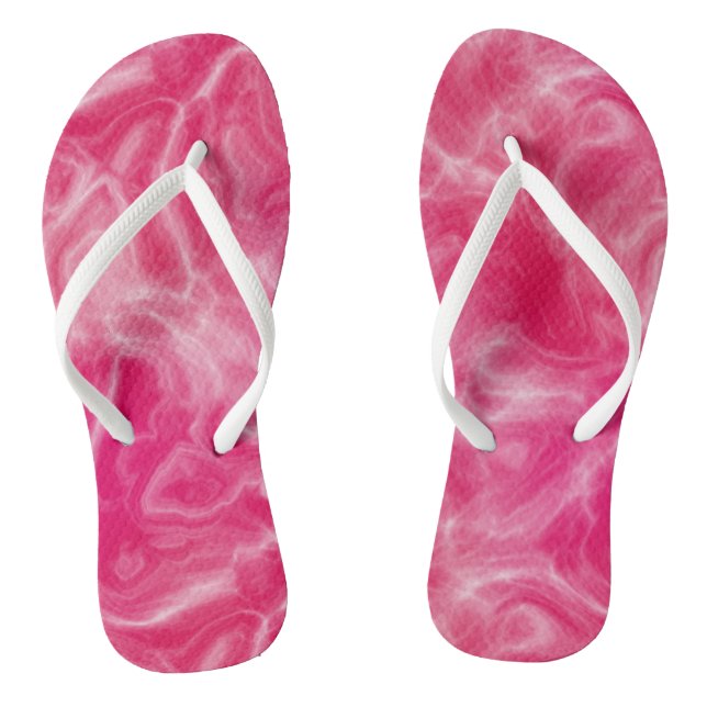 pink and white Abstract Thongs (Footbed)