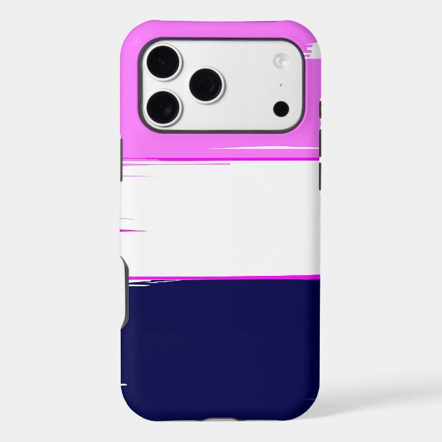 Pink and White and Deep Blue Stripe Design (Back)