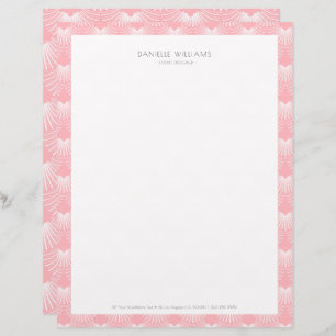 Pink and white Art Deco pattern Custom Letterhead