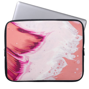 Pink and white artwork laptop sleeve