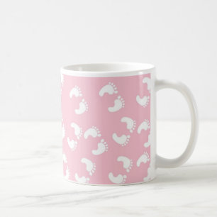 Pink and White Baby Feet - Baby Shower Print Coffee Mug