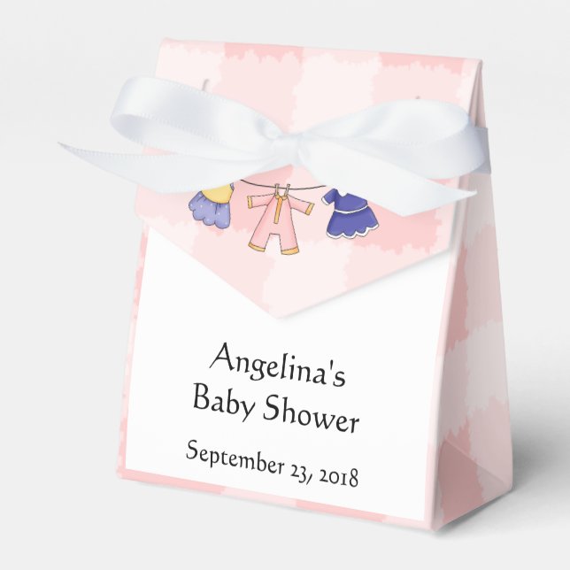 Pink and White Baby Shower Favour Box (Front Side)