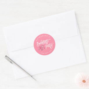 Pink And White Bachelorette Party Stickers