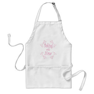 Pink and white Baking with Nana Apron