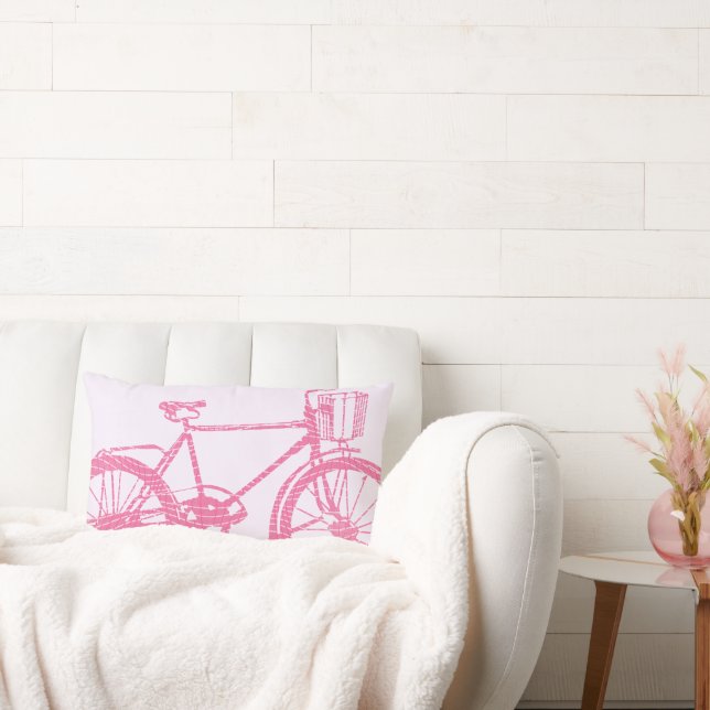 Pink and White Bicycle Pillow (Couch)