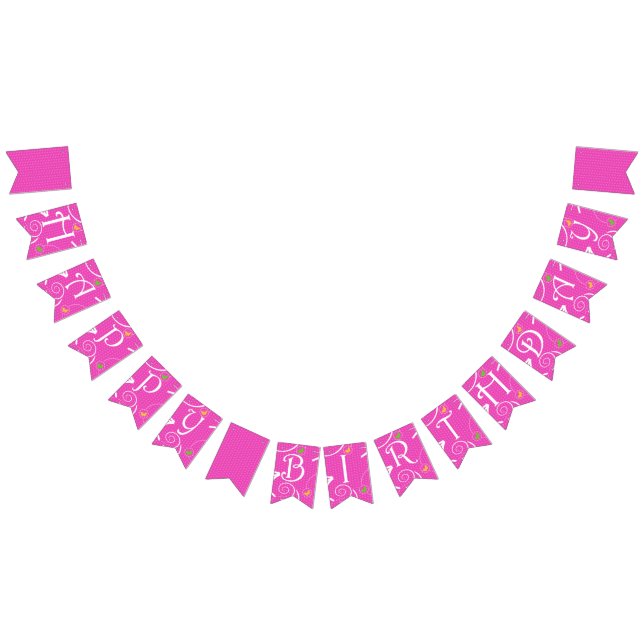 Pink and White Birthday Party Bunting (All)