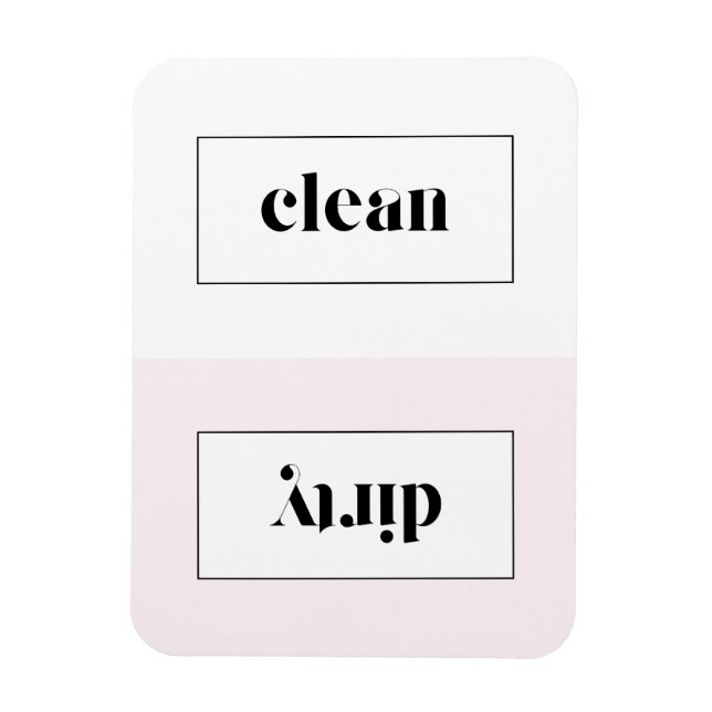 Pink and White Bold Stencil Typography Dishwasher Magnet (Vertical)