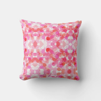 Pink and white bubbles pattern cushion